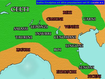 l'attuale Italia del nord, com'era durante il III secolo a.c.