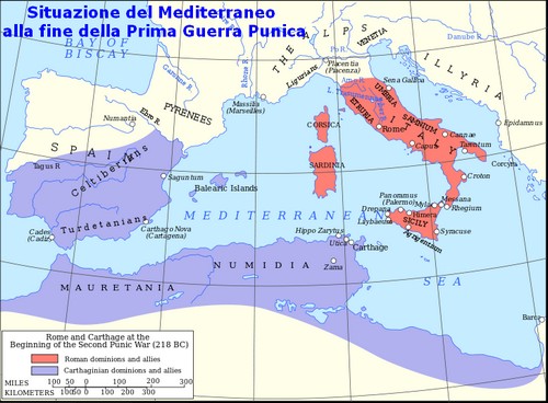 La situazione dopo la Prima Guerra Punica.