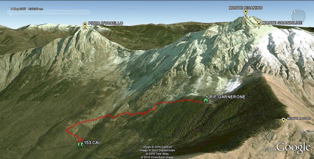 Elaborazione traccia GPS sentiero 153