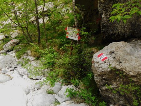 Località all'Acqua, bivio tra sentieri